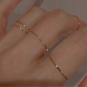 Gold Tone 5pc Minimalist Stackable Rings Set